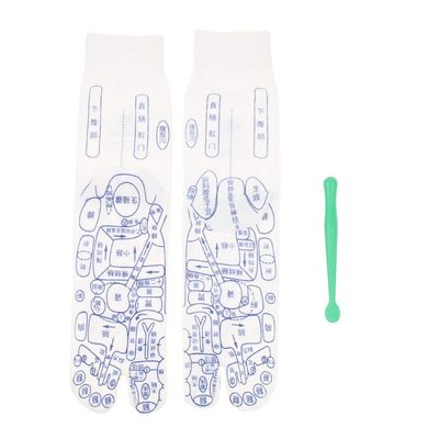 1 Pair White Women Men Adults Foot Pressure Point Acupuncture Reflexology Massage Socks for Salon Spa Stores S M L - White, L (S)