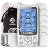 AUVON Dual Channel TENS EMS Machine for Pain Relief, 24 Modes TENS Unit Muscle Stimulator with 12pcs 2"x2" TENS Electrode Pads view 1