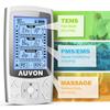 AUVON Dual Channel TENS EMS Machine for Pain Relief, 24 Modes TENS Unit Muscle Stimulator with 12pcs 2"x2" TENS Electrode Pads view 3