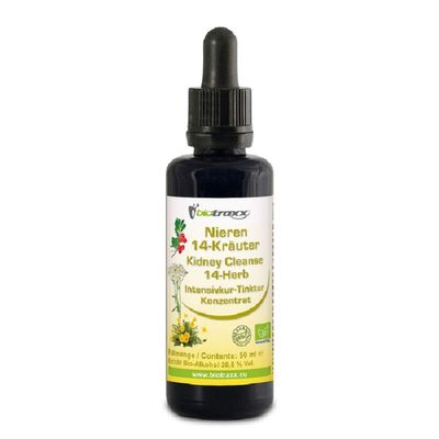 Kidney Cleanse Detox 14-Herbs Bitter Concentrate Tincture 50ml by Biotraxx 100% Natural