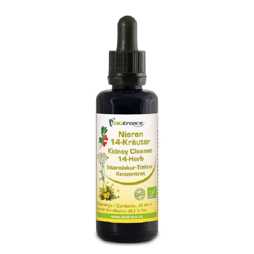 Kidney Cleanse Detox 14-Herbs Bitter Concentrate Tincture 50ml by Biotraxx 100% Natural