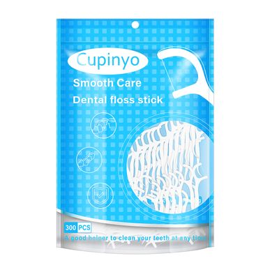Cupinyo Dental Floss Sticks -300pcs Floss Picks, Floss Sticks Dental, Toothpicks, Teeth Cleaning, Thin Floss, to Protect The Gap Does Not Grow