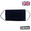 Reusable Face Mask GENERISE Double Fabric Cotton Face Mask x2 - Pleated for Extra Breathability & Comfort - Washable (Navy Blue) view 4