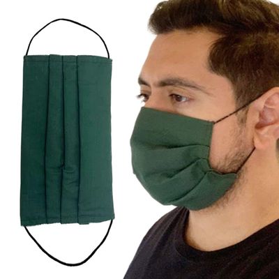 Generise Reusable Face Mask Double Fabric Cotton Face Mask x2 - Pleated for Extra Breathability & Comfort - Washable (Forest Green)