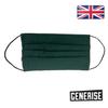Generise Reusable Face Mask Double Fabric Cotton Face Mask x2 - Pleated for Extra Breathability & Comfort - Washable (Forest Green) view 4