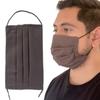 Generise Reusable Face Mask Double Fabric Cotton Face Mask x2 - Pleated for Extra Breathability & Comfort - Washable (Light Brown) view 4