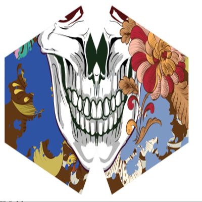 Ancient Wisdom Reusable Fashion Face Mask - Colourful Skull (Children)