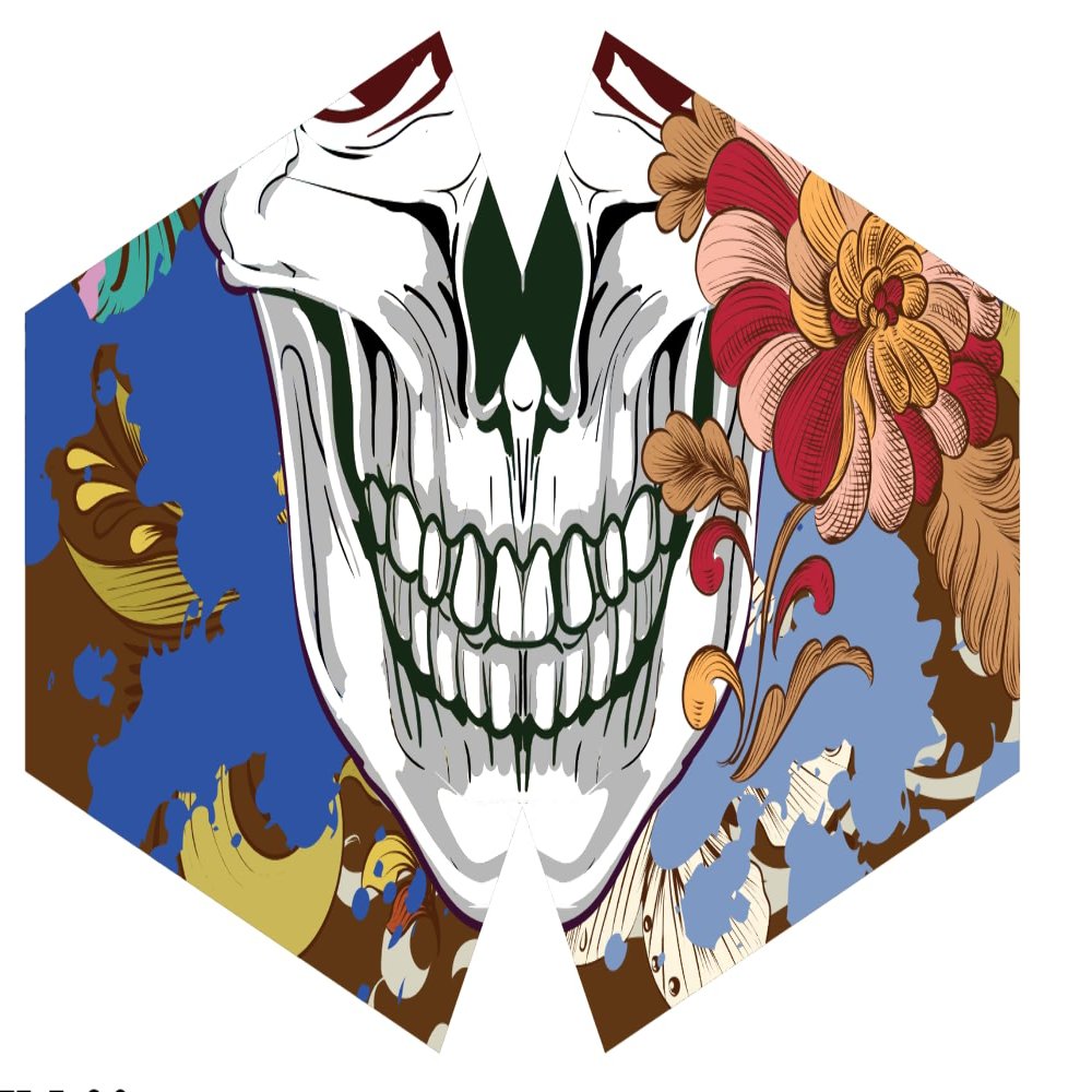 Ancient Wisdom Reusable Fashion Face Mask - Colourful Skull (Children)