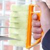 T&F Shutters Window Blind Brush Dust Cleaner Orange with 7 Slat Handheld Household Tool Removable Brush Head 16 x 13.5cm view 2
