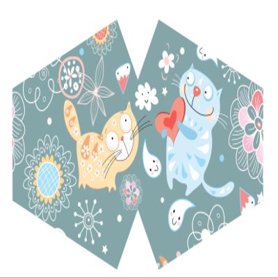 Ancient Wisdom Reusable Fashion Face Mask - Happy Cats (Children)