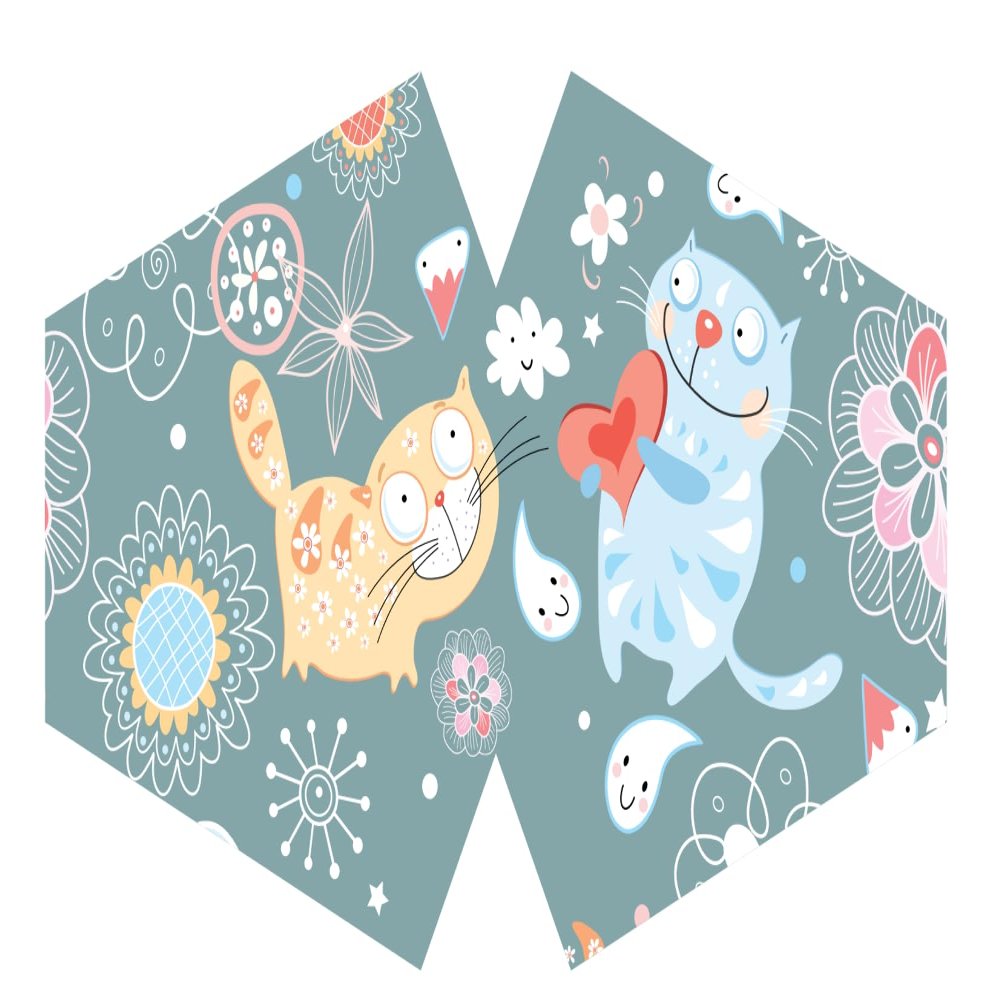 Ancient Wisdom Reusable Fashion Face Mask - Happy Cats (Children)
