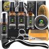 Beard Growth Kit w/Beard Wash,2 Pack Beard Growth Serum,Beard Growth Oil,Beard Balm,Comb,Brush,Scissor,Bag,E-Book,Beard Care Grooming Kit Christmas Stocking Fillers Gifts for Men Him Dad Husband view 1