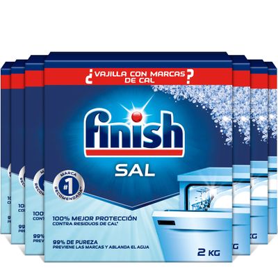 Finish Dishwasher Salt, Anti-Limescale Function, Higher Dishwasher Performance  Pack of 6, Total 12 kg