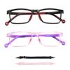 LAMBBAA 2 Pack Kids Blue Light Blocking Glasses, Computer Glasses with Rope, Anti Blurry and Eyestrain, Cut UV400 Anti Glare for Children Age 3-12 (Black Red, Clear Pink) view 1