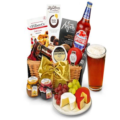 Downton Hamper with Premium Ale - Luxury Beer Gift Basket with Mature Cheddar, Cotswold Brie, Shortbread, Chocolates - Birthday Ale Gifts For Him, from Regency Hampers