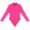 KHDFYER Women's Baby Dolls, Chemises Femme Womens Sexy Bodystocking Catsuit Long Sleeve Stand Collar High Cut Stretchy Night Party Clubwear Leotard Costumes Bodysuit-Rose_L view 4
