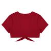 KHDFYER Womens Sexy Lingerie Women Sexy Clubwear Deep V Plunge Open Front Tie Up Bolero Cardigan Crop Top Shrug Sexy Shirt for Sexy Costumes-Red_XXL view 3