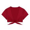 KHDFYER Womens Sexy Lingerie Women Sexy Clubwear Deep V Plunge Open Front Tie Up Bolero Cardigan Crop Top Shrug Sexy Shirt for Sexy Costumes-Red_XXL view 4