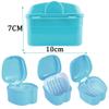 THINKPRICE Denture Bath Box Cup, Complete Clean Care for Dentures, Clear Braces, Mouth Guard, Night Guard & Retainers,Traveling (Blue & White) view 4
