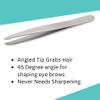 1.Angled Tip Precision Tweezers Salon-Quality Tweezers Brow Grooming, Facial Hair Removal Stainless Steel Tweezers Pack of 2 Professional Grade Tweezers view 3