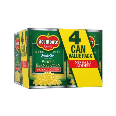 Del Monte Fresh Cut Golden Sweet Whole Kernel Corn With No Added Salt 4-15.25 Oz. Can, 15.25 Oz