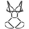 iiniim Women's PU Leather Body Caged Belt Leg Cincher Cage Harness Belt Punk Costume Black One Size view 1