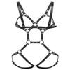 iiniim Women's PU Leather Body Caged Belt Leg Cincher Cage Harness Belt Punk Costume Black One Size view 2