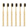 Bamboo Toothbrushes, Vegan Natural ECO Friendly Wood Toothbrush, Biodegradable Organic Bamboo Charcoal Tooth Brush, Pack of 6 6 Black-a view 1
