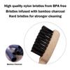 Bamboo Toothbrushes, Vegan Natural ECO Friendly Wood Toothbrush, Biodegradable Organic Bamboo Charcoal Tooth Brush, Pack of 6 6 Black-a view 3