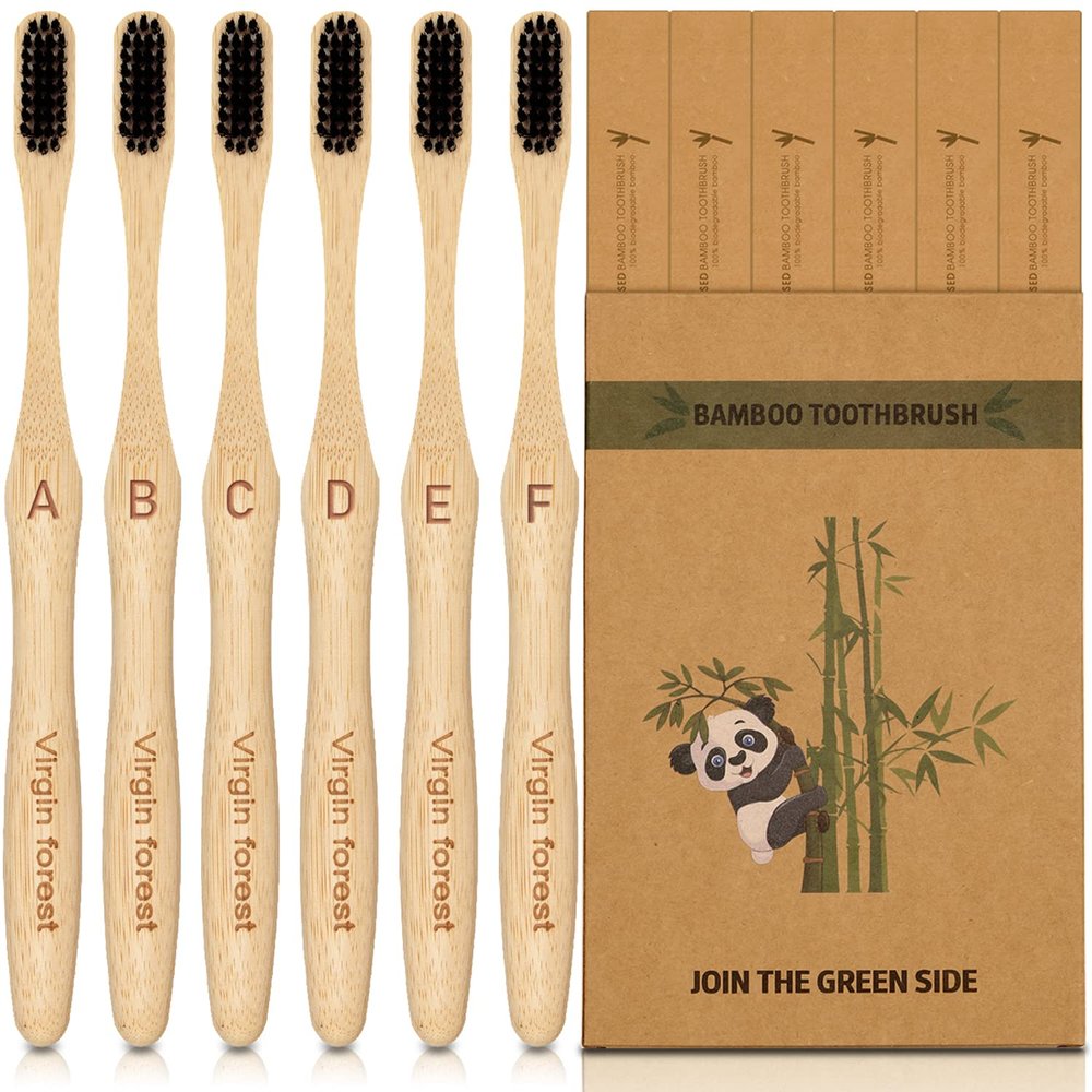 Bamboo Toothbrushes, Wooden Toothbrush, Ecological and 100% Biodegradable Tooth Brush