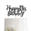13 Black Glitter Happy 13th Birthday Cake Topper, Birthday Party Cake Topper Decorations, Supplies view 1