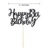 13 Black Glitter Happy 13th Birthday Cake Topper, Birthday Party Cake Topper Decorations, Supplies view 4