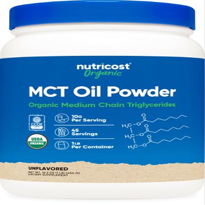 Organic MCT Oil Powder, Unflavored, 16.2 oz (454 g), Nutricost