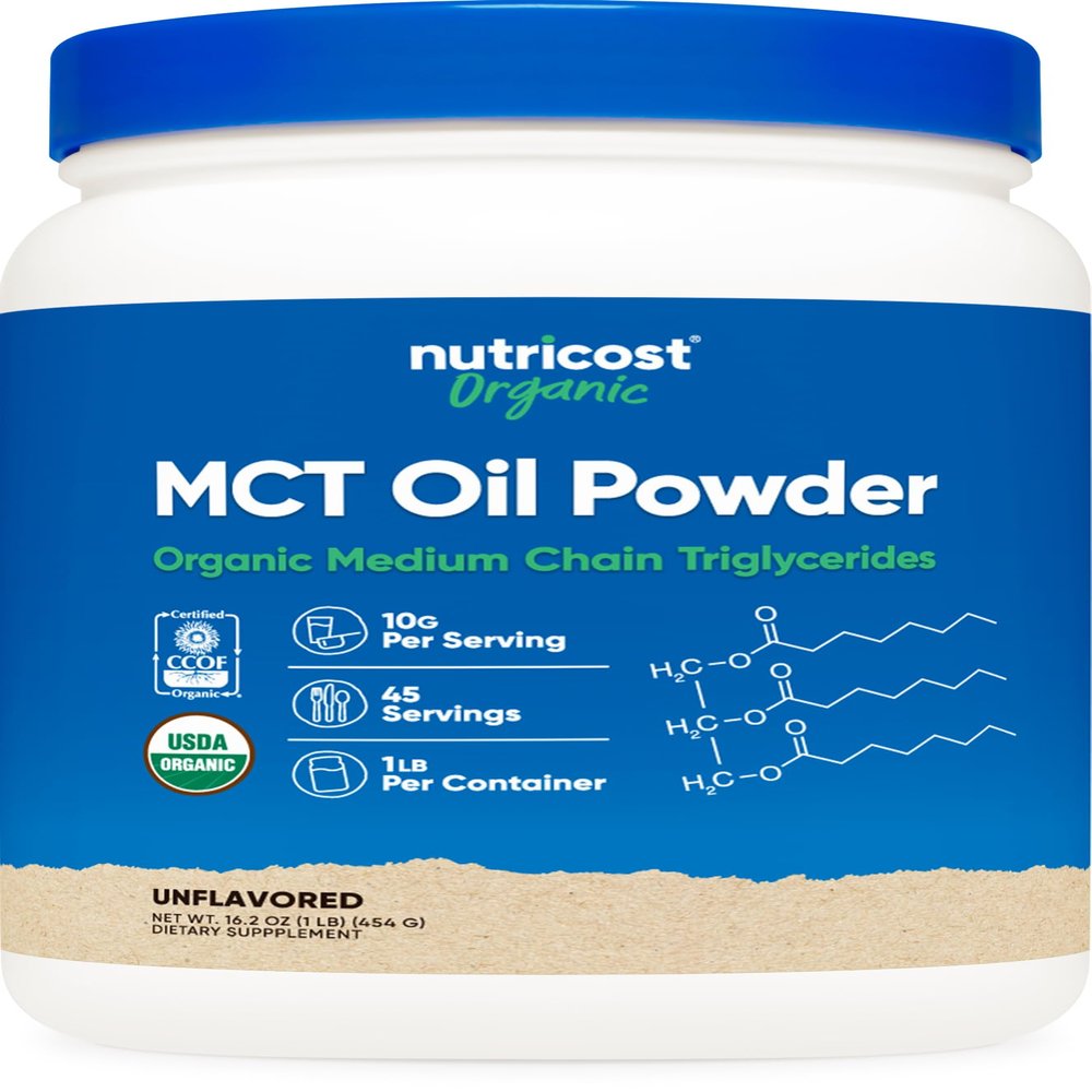 Organic MCT Oil Powder, Unflavored, 16.2 oz (454 g), Nutricost