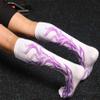 Ranvi 1 Pairs Compression Socks for Women&Men (20-30mmHg)- Best for Running,Travel,Cycling,Pregnant,Nurse,Edema,White Purple(S/M) view 3