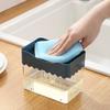WanBeauty Pump Dispenser and Sponge Holder Kitchen Dishwashing Detergent Press Dispenser Sponge Cleaning Pad Container Durable and Will not Rust Grey view 2