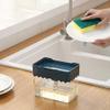 WanBeauty Pump Dispenser and Sponge Holder Kitchen Dishwashing Detergent Press Dispenser Sponge Cleaning Pad Container Durable and Will not Rust Grey view 3
