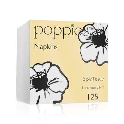 125 White Paper Napkins 33cm 2 Ply for Birthdays Parties Events Restaurants (2000)