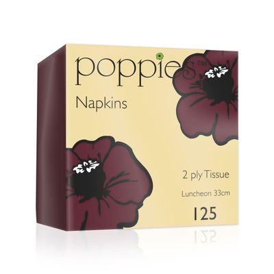 125 Burgundy Paper Napkins 33cm 2 Ply for Birthdays Parties Events Restaurants (2000)