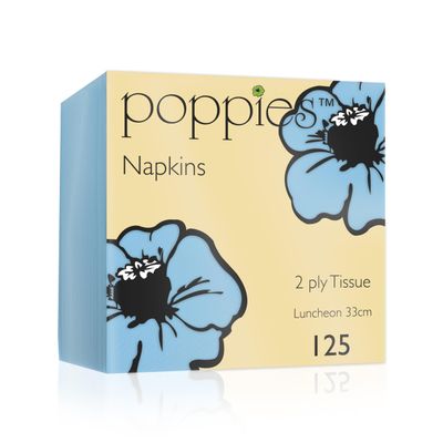 125 Light Blue Paper Napkins 33cm 2 Ply for Birthdays Parties Events Restaurants (125)