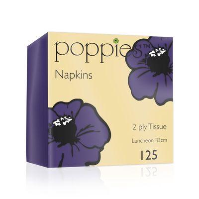 125 Purple Paper Napkins 33cm 2 Ply for Birthdays Parties Events Restaurants (125)