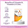 Active Immune Supplement, Vitamin D3, C & Zinc, Vegan, Multivitamin with Zinc 30 Capsules, 1 Month Supply view 3