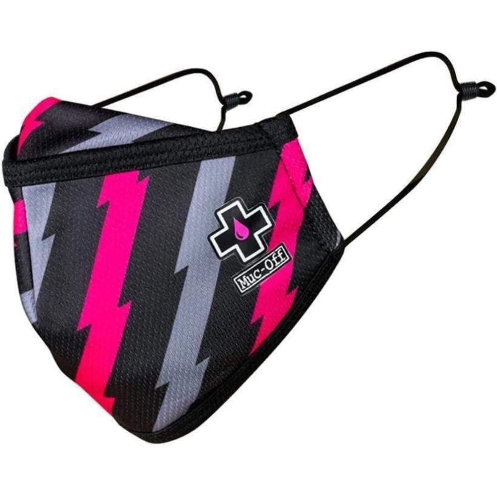 Muc-Off Bolt Face Mask, Large - Reusable Face Mask with Filter, Washable Face Covering - Adjustable Cotton Mask for Men and Women