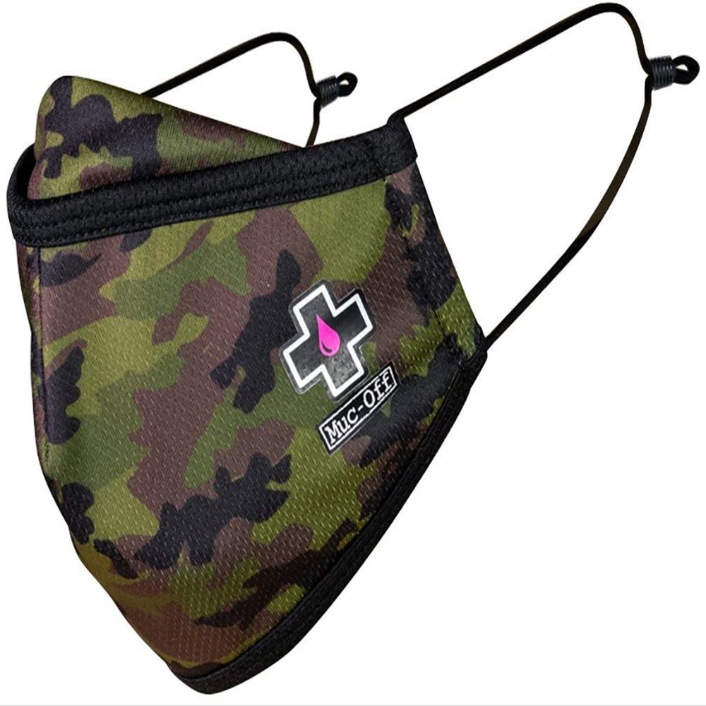 Muc-Off Camo Face Mask, Small - Reusable Face Mask with Filter, Washable Face Covering - Adjustable Cotton Mask for Men and Women