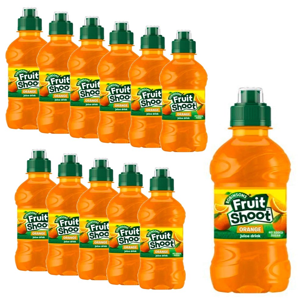 12 x 275ml Fruit Shoot Orange Juice Soft Drink Sugar Free