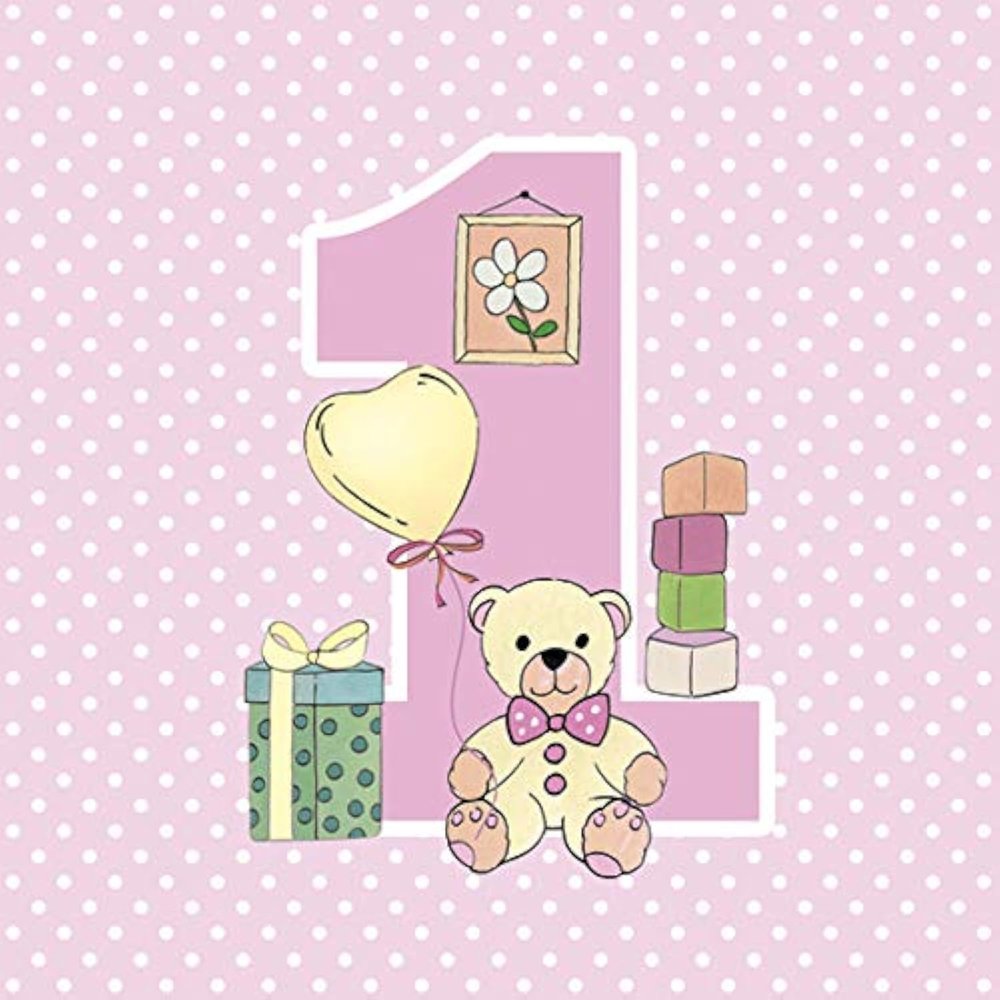 20 Napkins First Birthday Pink Girl Baby Children 33 x 33 cm