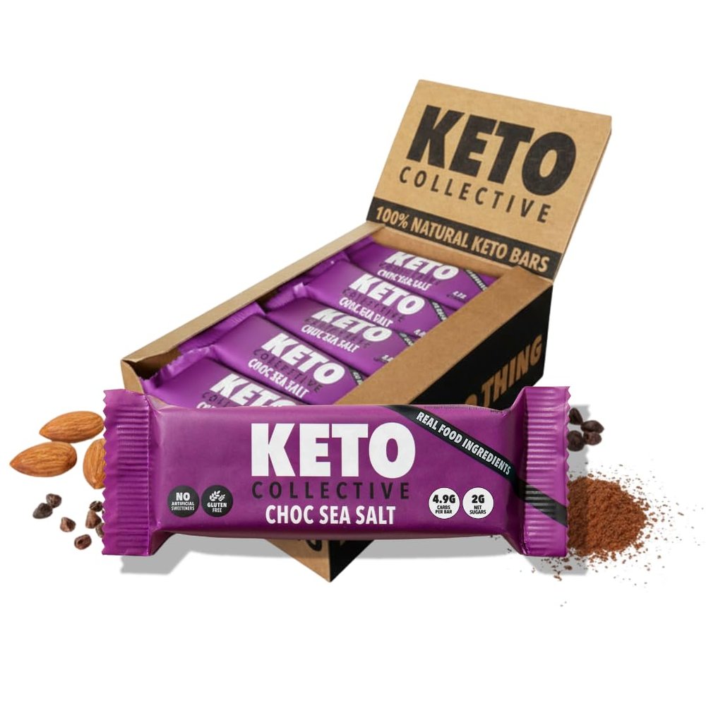 Keto Collective Keto Bars 15x40g | 2g Net Carbs | Keto Snacks | High Fibre | Natural Ingredients | Source of Protein | Low Carb Snacks | Gluten Free | Vegan | Made in the UK | No Artificial Sweeteners