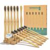 12 Pcs Eco-Friendly Charcoal Toothbrushes Natural Bamboo | Biodegradable Soft Bristle Toothbrush(12 Pack) view 1