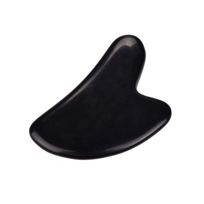 1Pc Gua Sha Massage Tool Face Stone Natural Black Obsidian Gua Sha Stone Promotes Blood Circulation