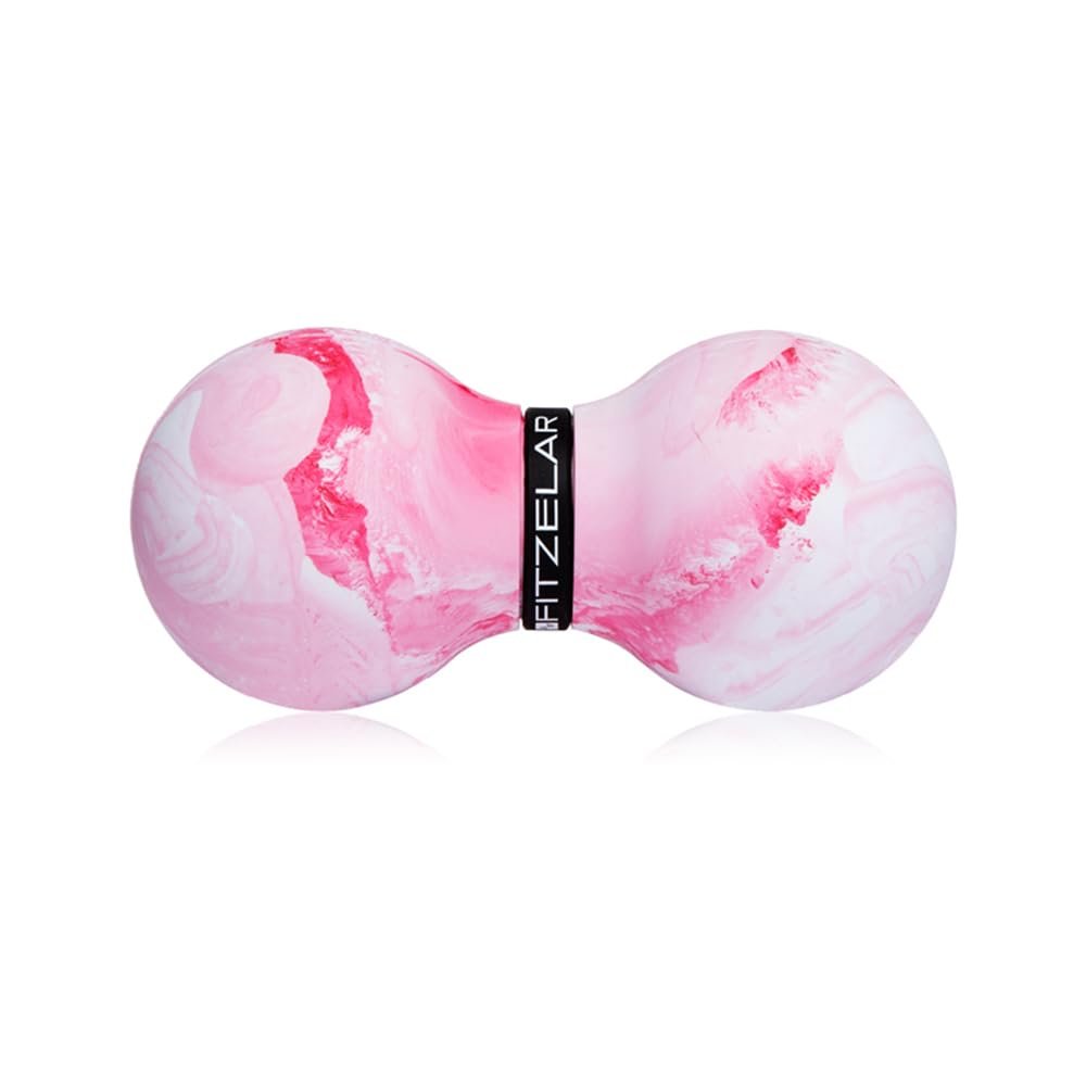FITZELAR Double Lacrosse Massage Ball for Myofascial Release , SGS Certification, Massage Deep Tissue for Waist Back Feet, Trigger Point Therapy, Muscle Knots , Peanut Massage Ball for Muscle Pain